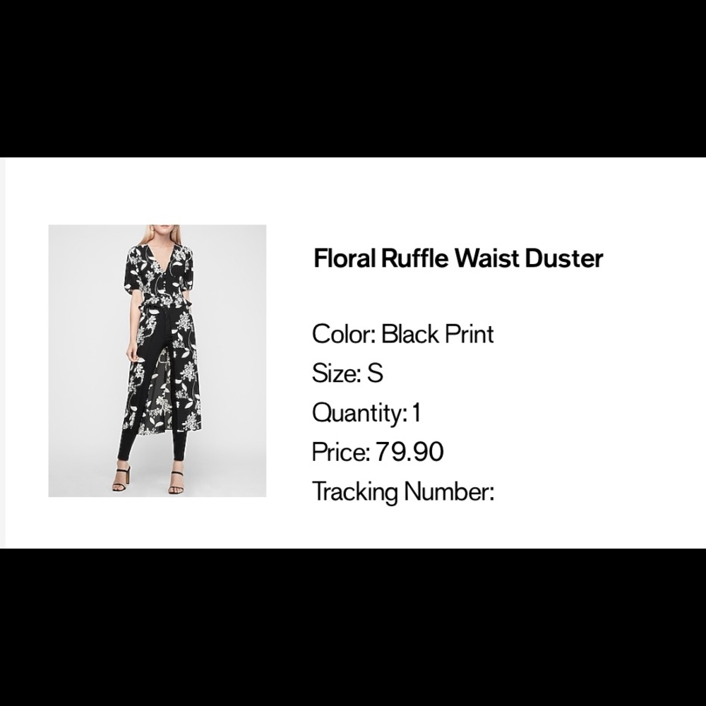 Express Floral Ruffle Waist Duster - Picture 2 of 7